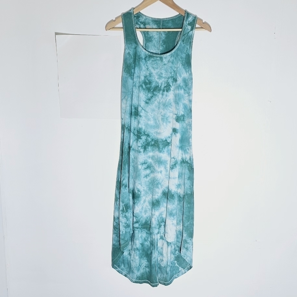 Bloom Tie Dye Sleeveless Hi Low Beachy Rushed Back Women's Maxi Dress Size XL
